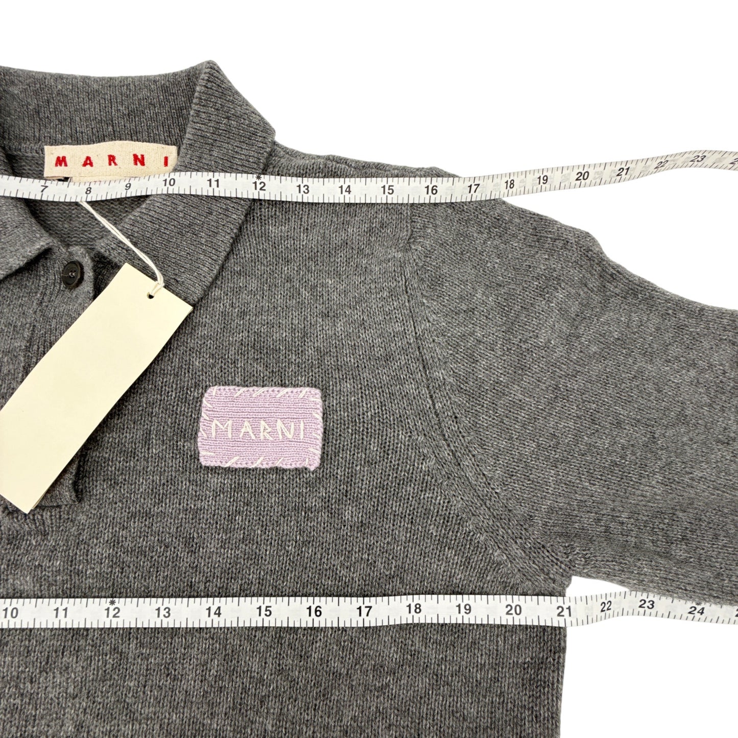 MARNI Cashmere Polo Jumper with Marni Patch IT46|US10