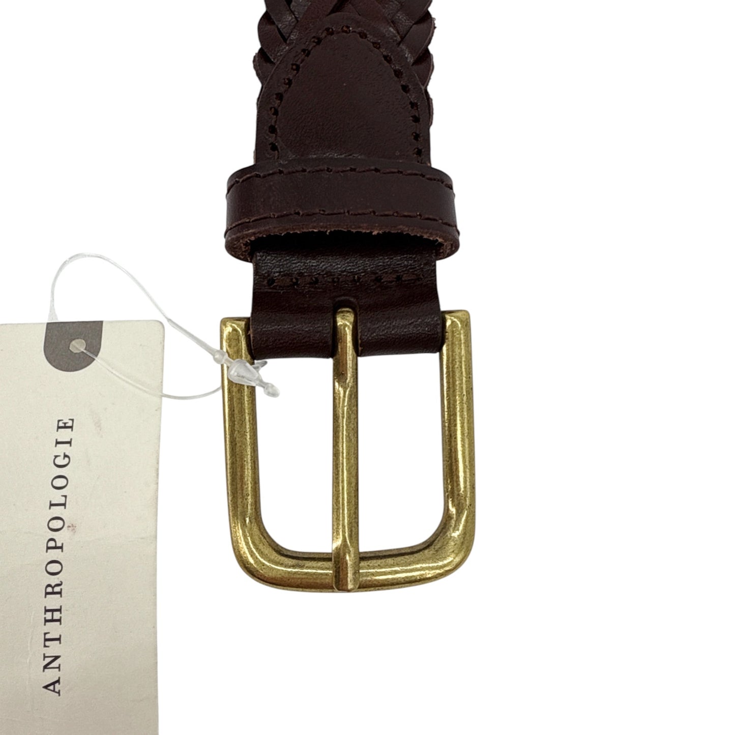 ANTHROPOLOGIE Woven Leather Belt in Brown S