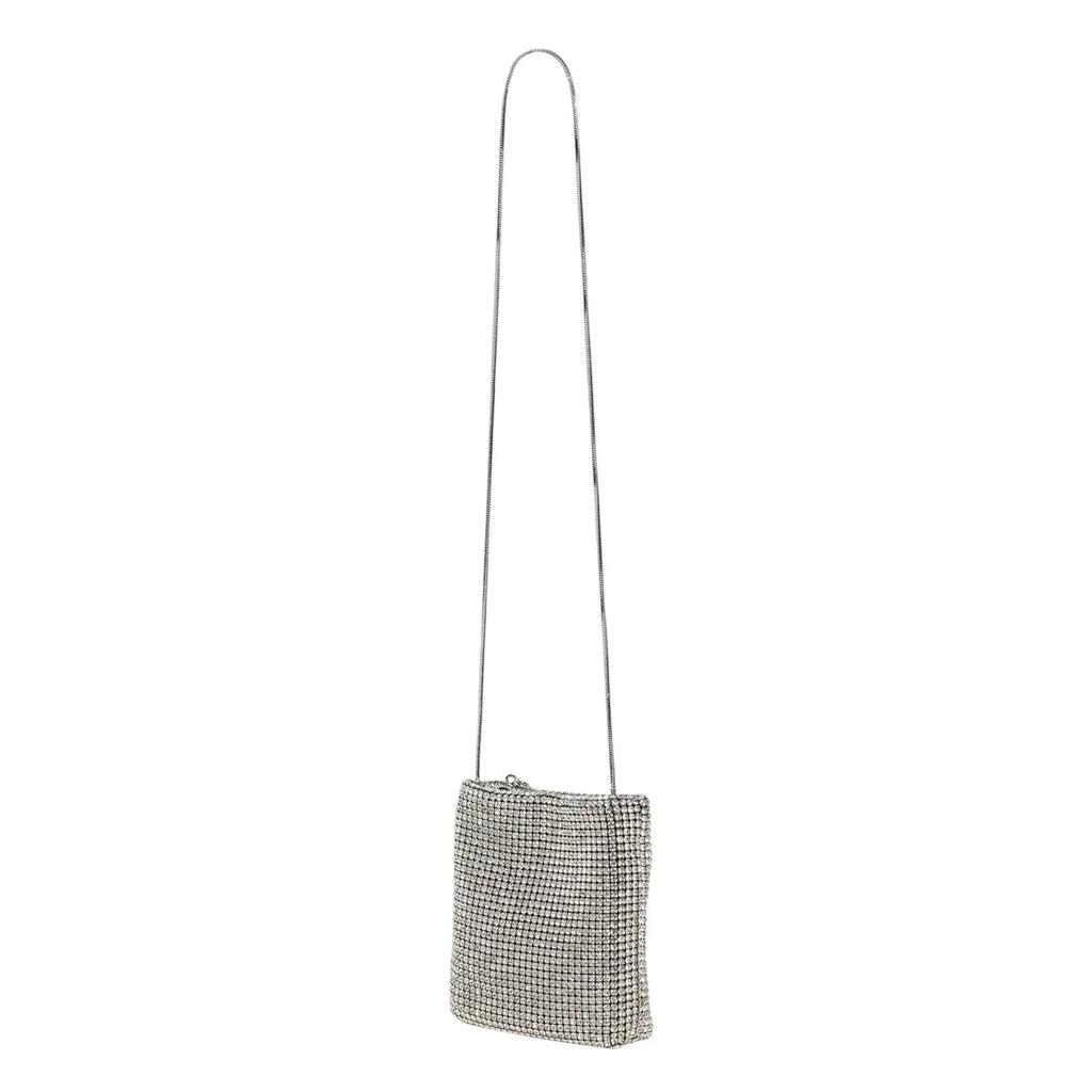 TORY BURCH Night Owl Crystal Embellished Mini Tote in Silver - flyKAMP