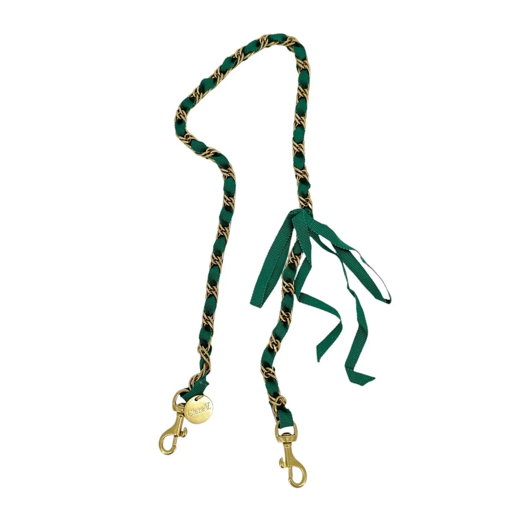 CLARE V. Shoulder Strap in Fern Grosgrain Chain - flyKAMP