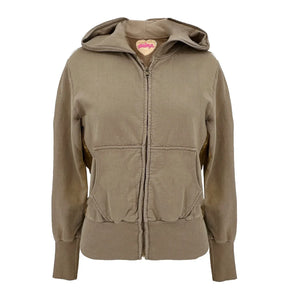PRIMP Sequin Zip Hoodie in Tan & Gold S