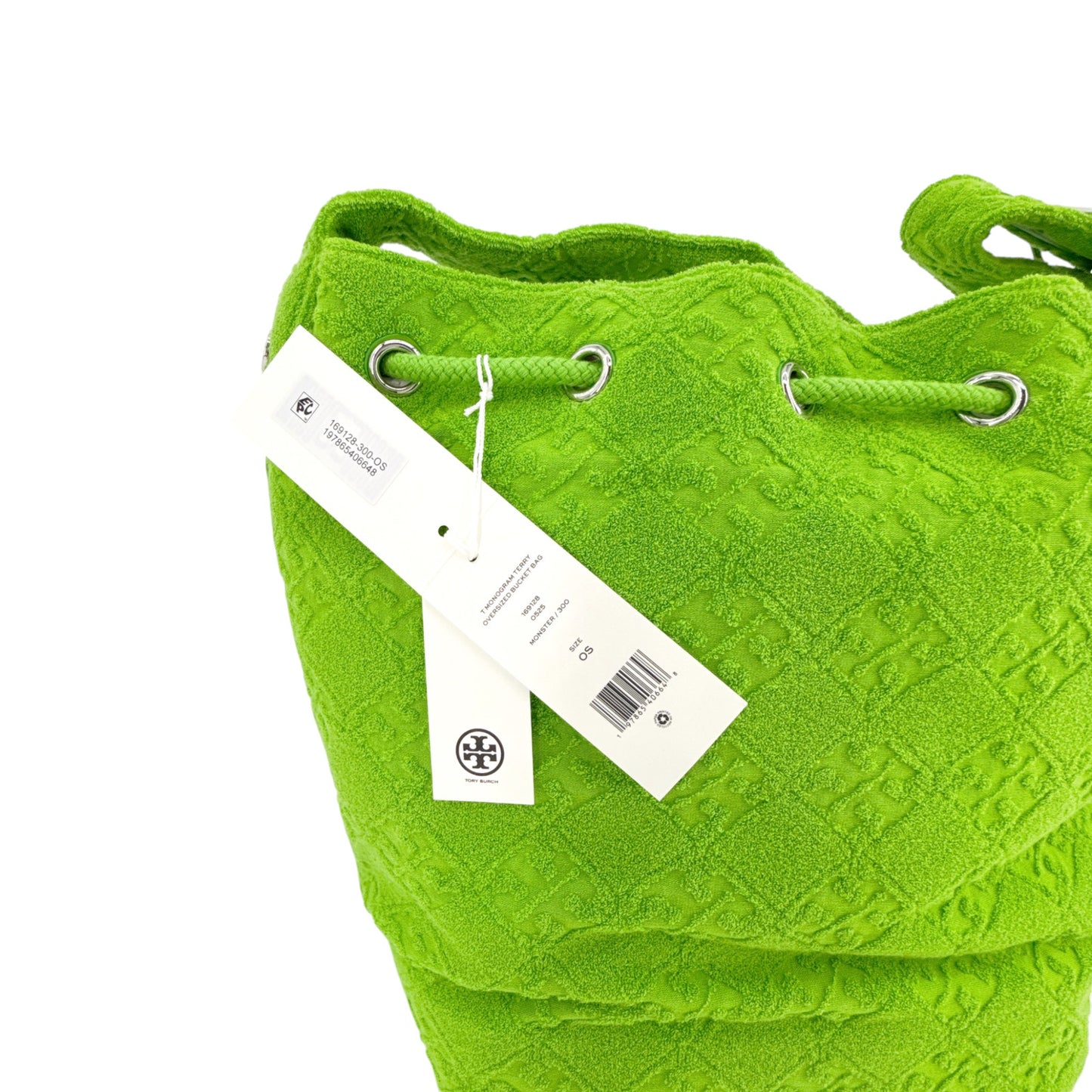 TORY BURCH T Monogram Oversized Bucket Bag in Monster