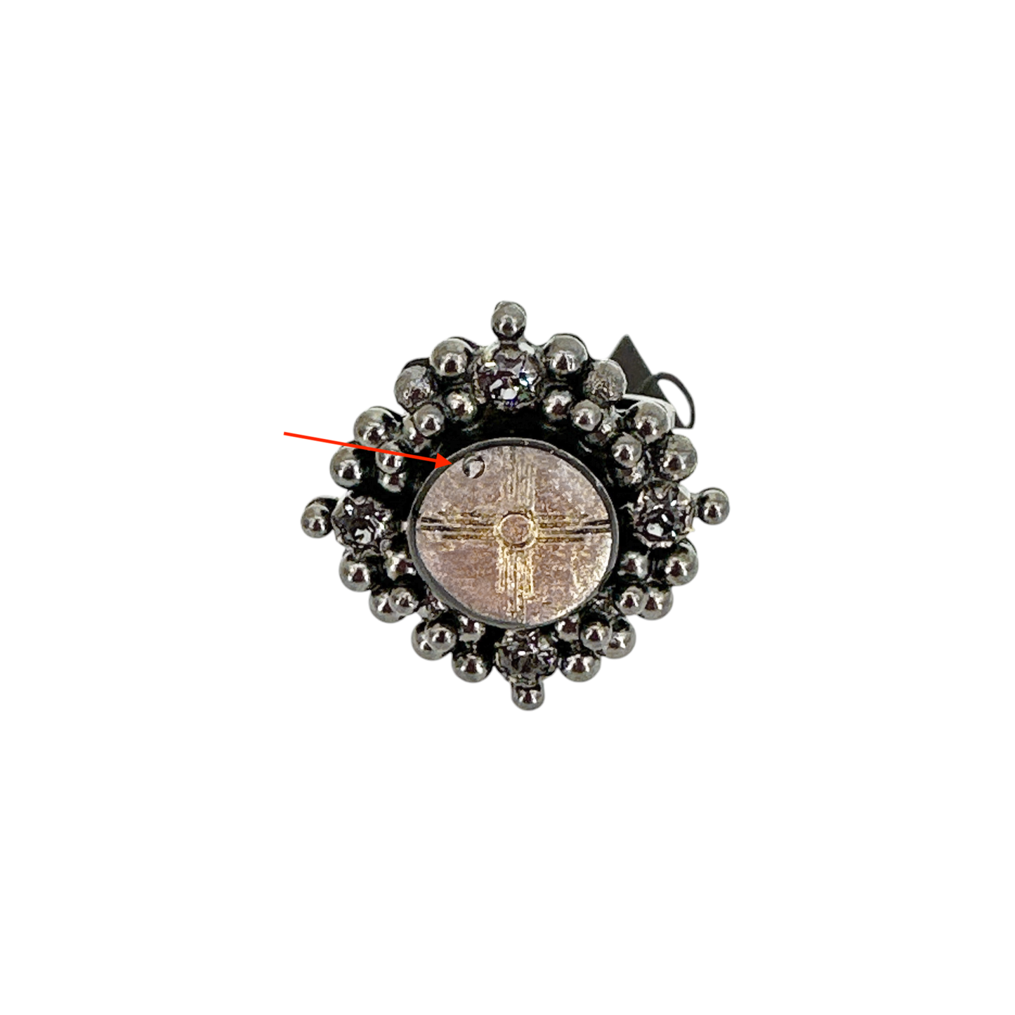 VIRGINS SAINTS & ANGELS VSA Petite Cloister Zia Ring in Gunmetal