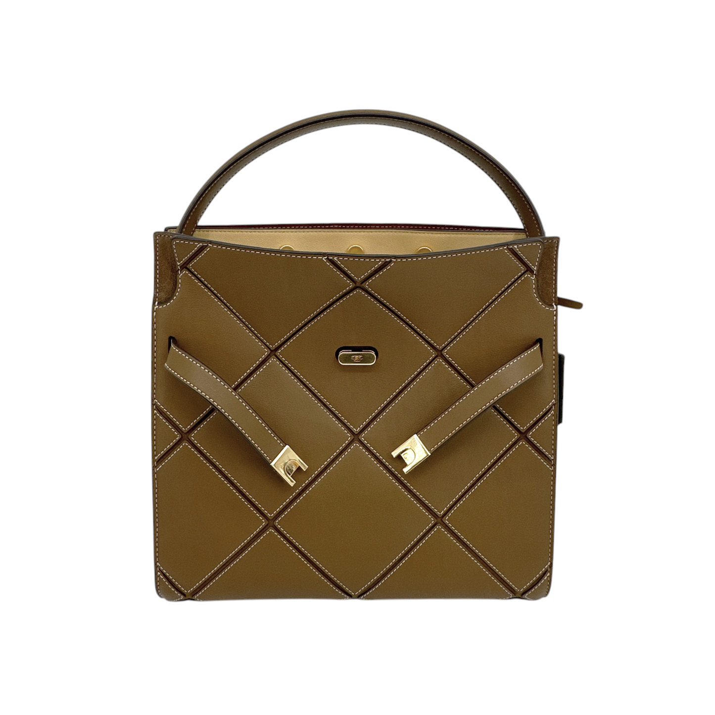 TORY BURCH Lee Radziwill Diamond Double Bag in Bistro Brown