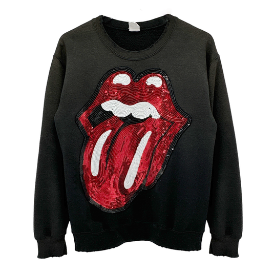 MADEWORN Rolling Stones Sequins Sweatshirt Size XS