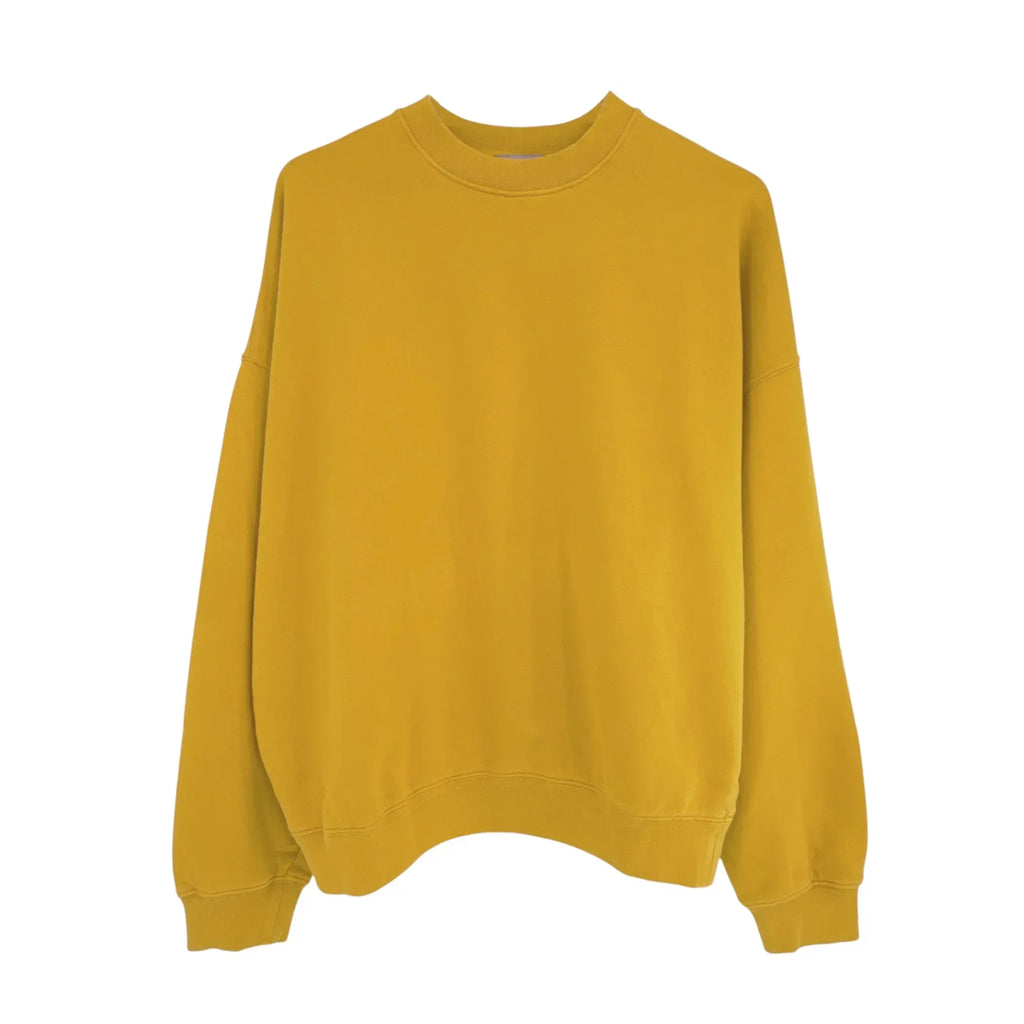 LA DOUBLEJ Off Court Sweatshirt "Raise Your Vibration Nation" in Dark Mustard S - flyKAMP