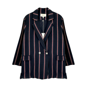 The GREAT. The Academy Blazer in Oxford Stripe 1|S
