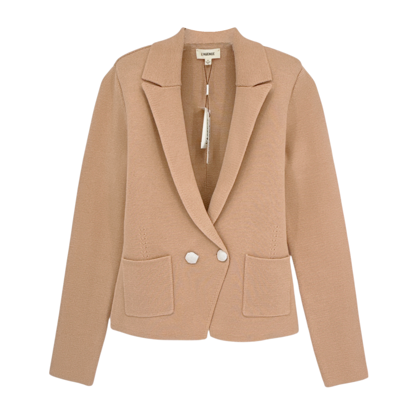 L'AGENCE Sofia Knit Blazer in Dusty Pink S
