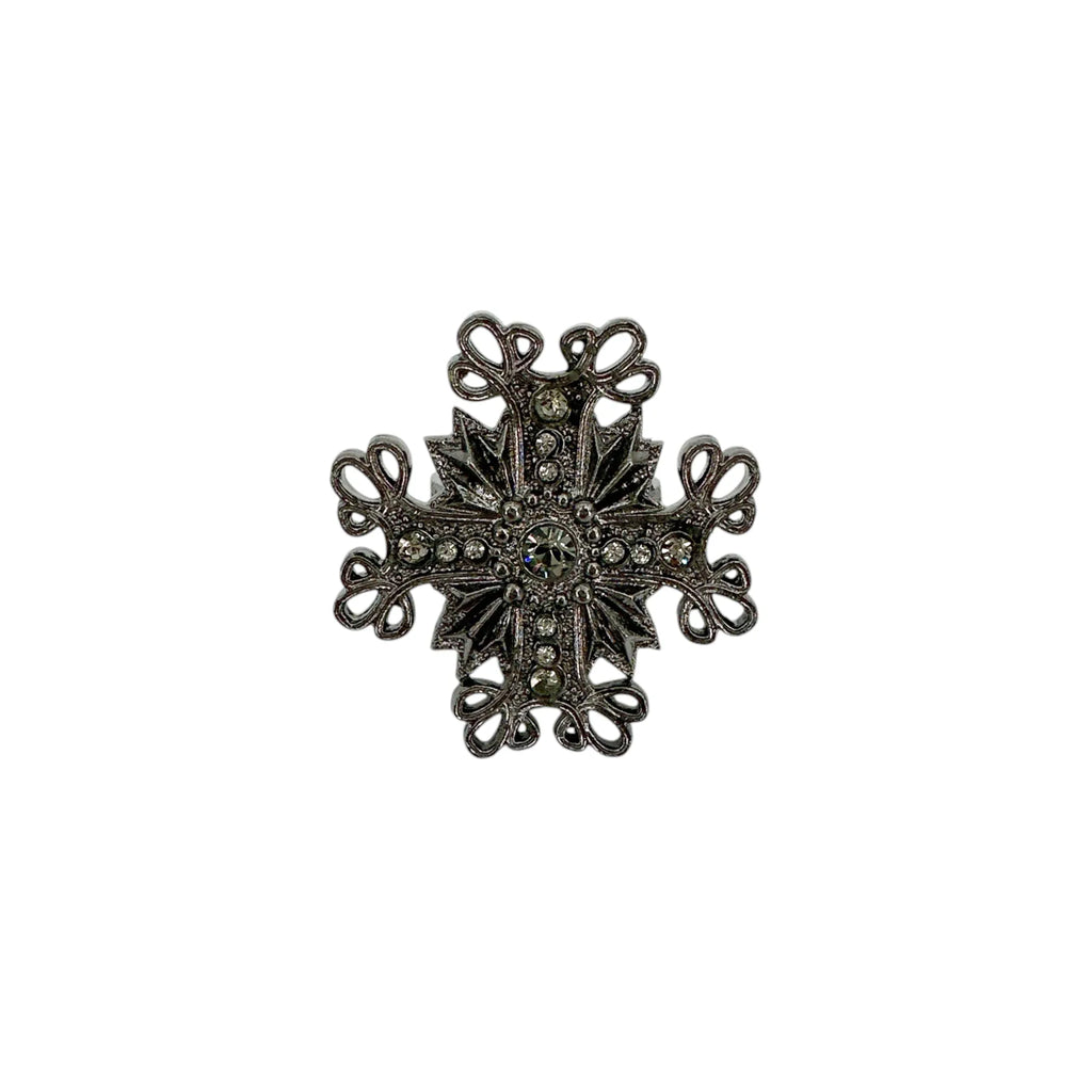 VIRGINS SAINTS & ANGELS VSA Electra Cross Ring in Gunmetal Size 7 - flyKAMP
