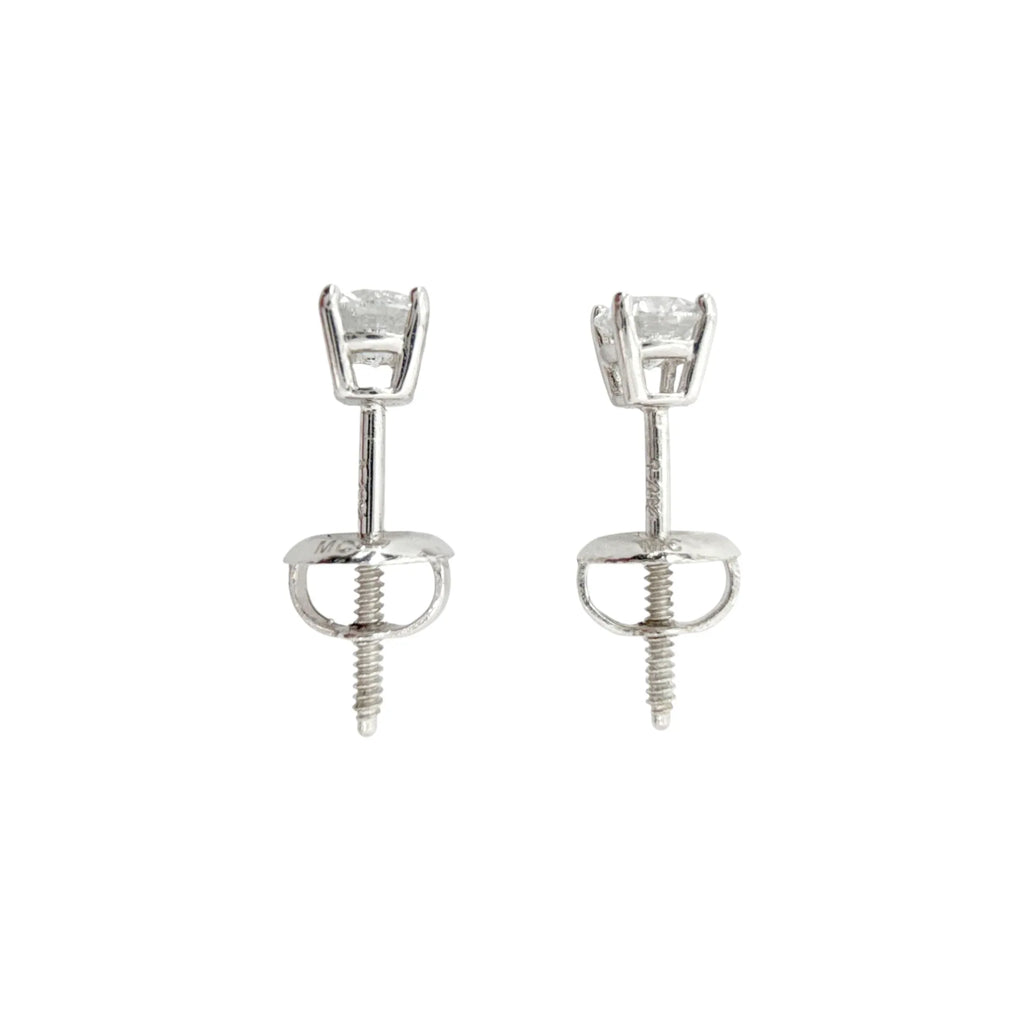 DIAMOND Certified Lab-Grown Solitaire Stud Earrings 1/2 CT. TW in 14k White Gold - flyKAMP