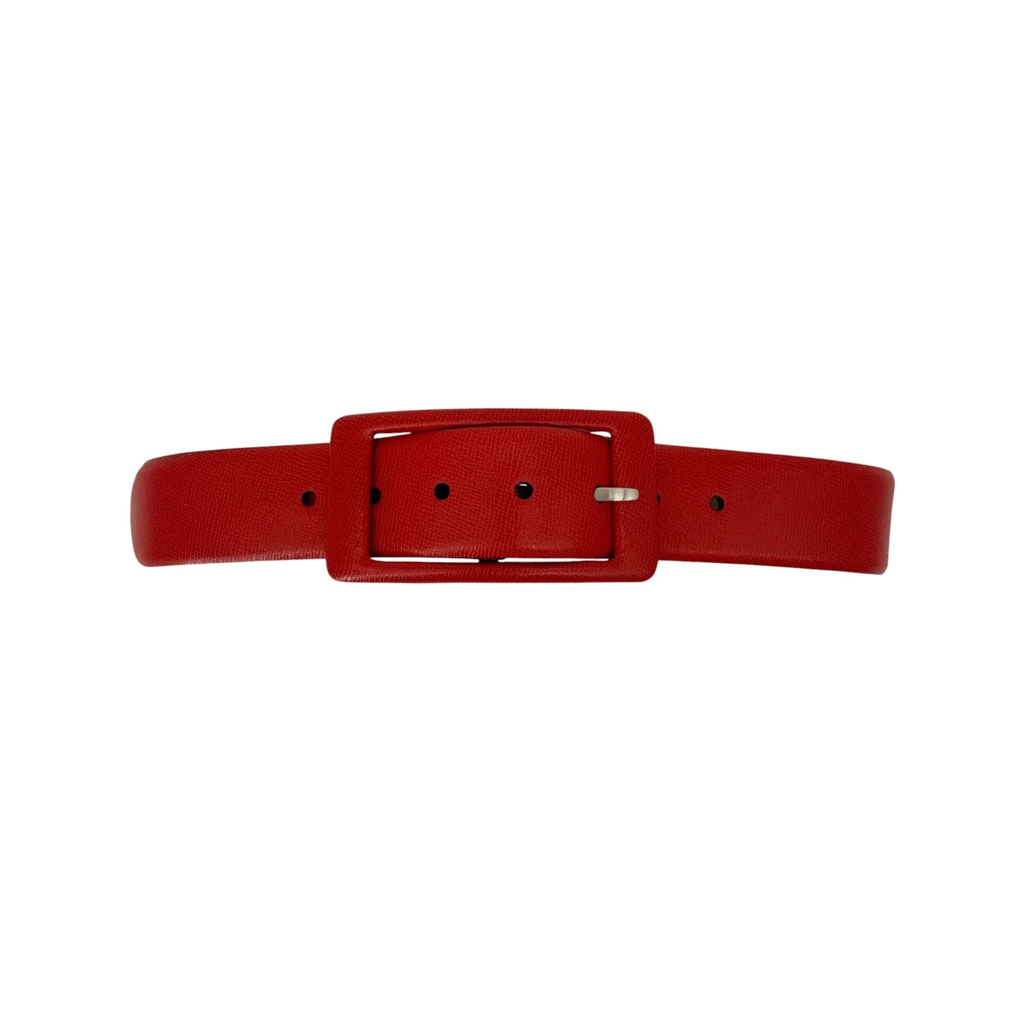 Jil SANDER Leather Belt with Leather Buckle in Red XS - flyKAMP