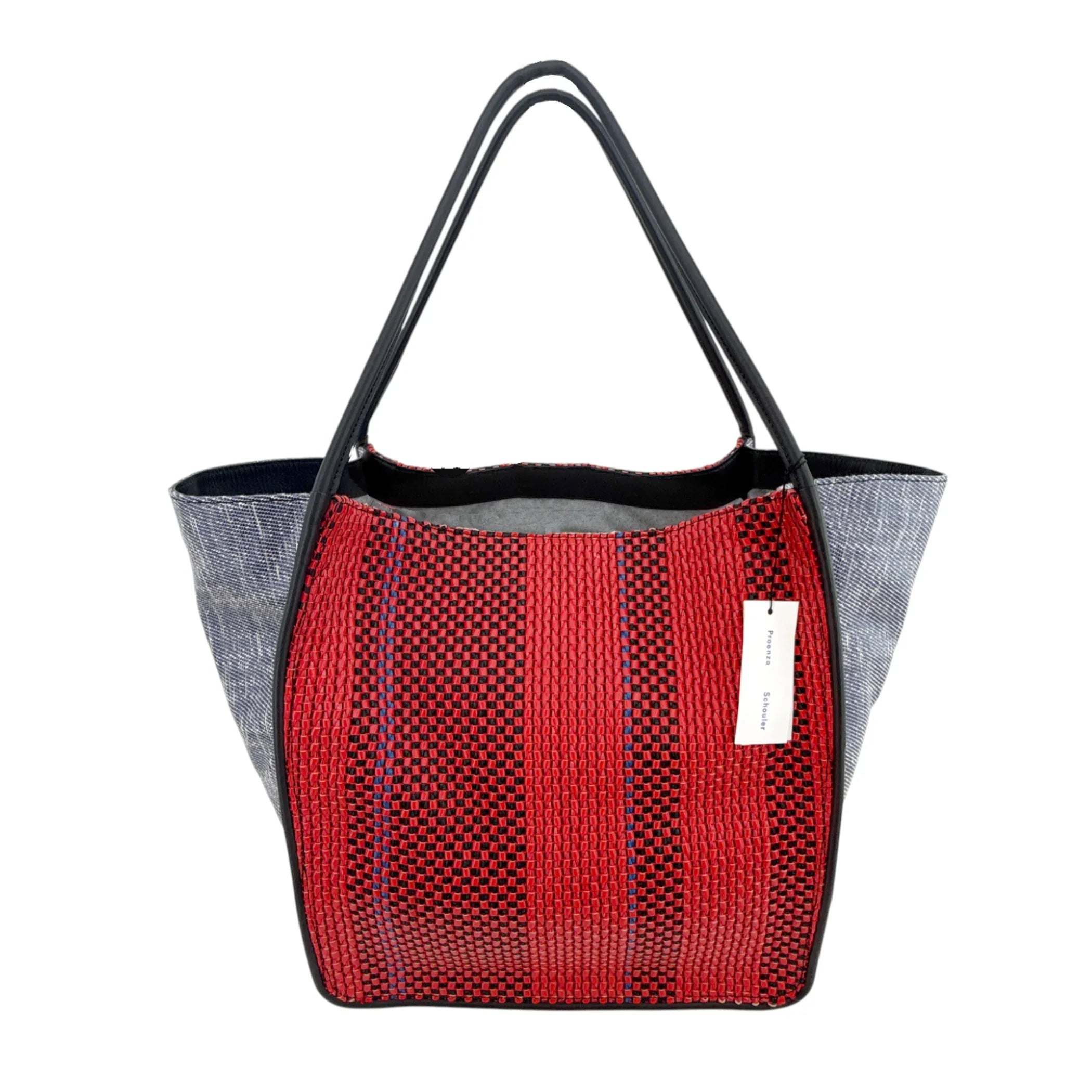 PROENZA SCHOULER XL Mixed Woven Tote Bag Red/Blue - flyKAMP