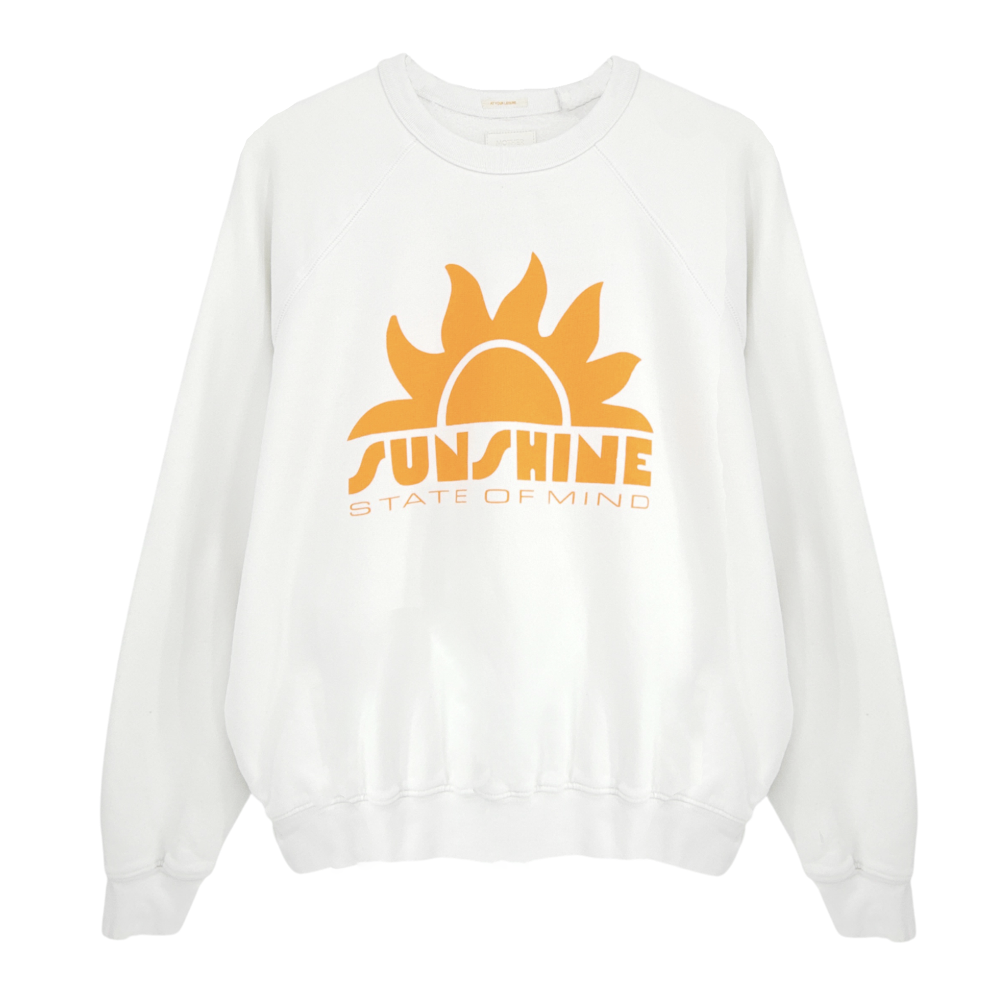 MOTHER The Biggie Message Sweatshirt In Bright White Sunshine Daydream S