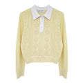 TORY BURCH Heart Pointelle Sweater in Sweet Butter L - flyKAMP