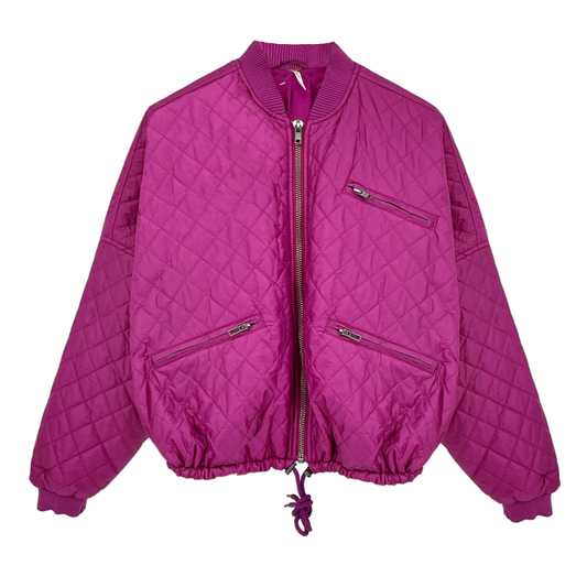 FREE PEOPLE Easy Quilted Bomber in Pink S