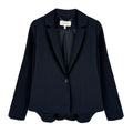 THE GREAT. The Swing Blazer in Navy Stripe 0|XS - flyKAMP