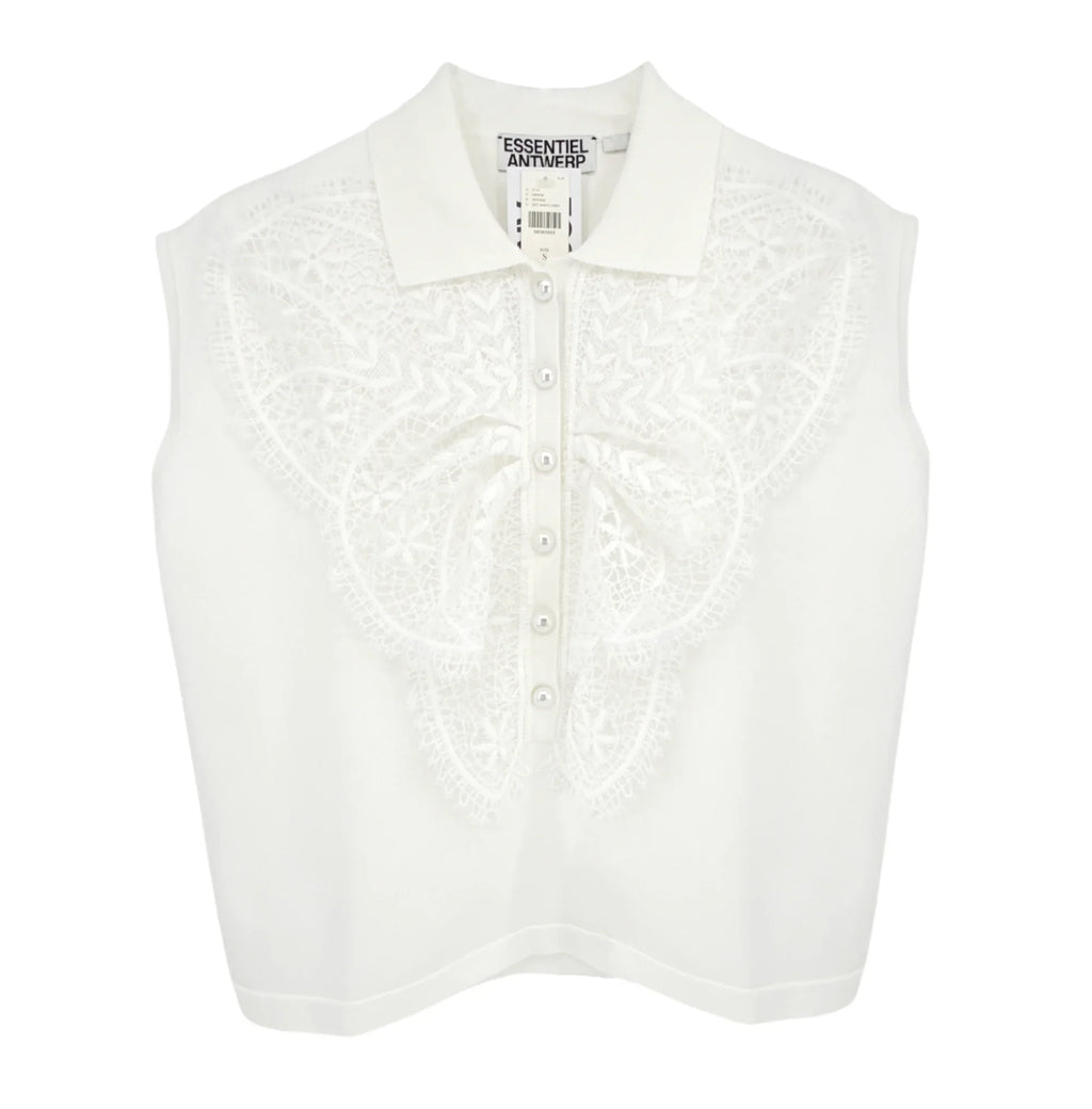 ESSENTIEL ANTWERP Ihelly Sweater Top in Off-white S - flyKAMP