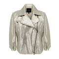 ROBERT RODRIGUEZ Metallic Leather Jacket in Gold 10|M - flyKAMP