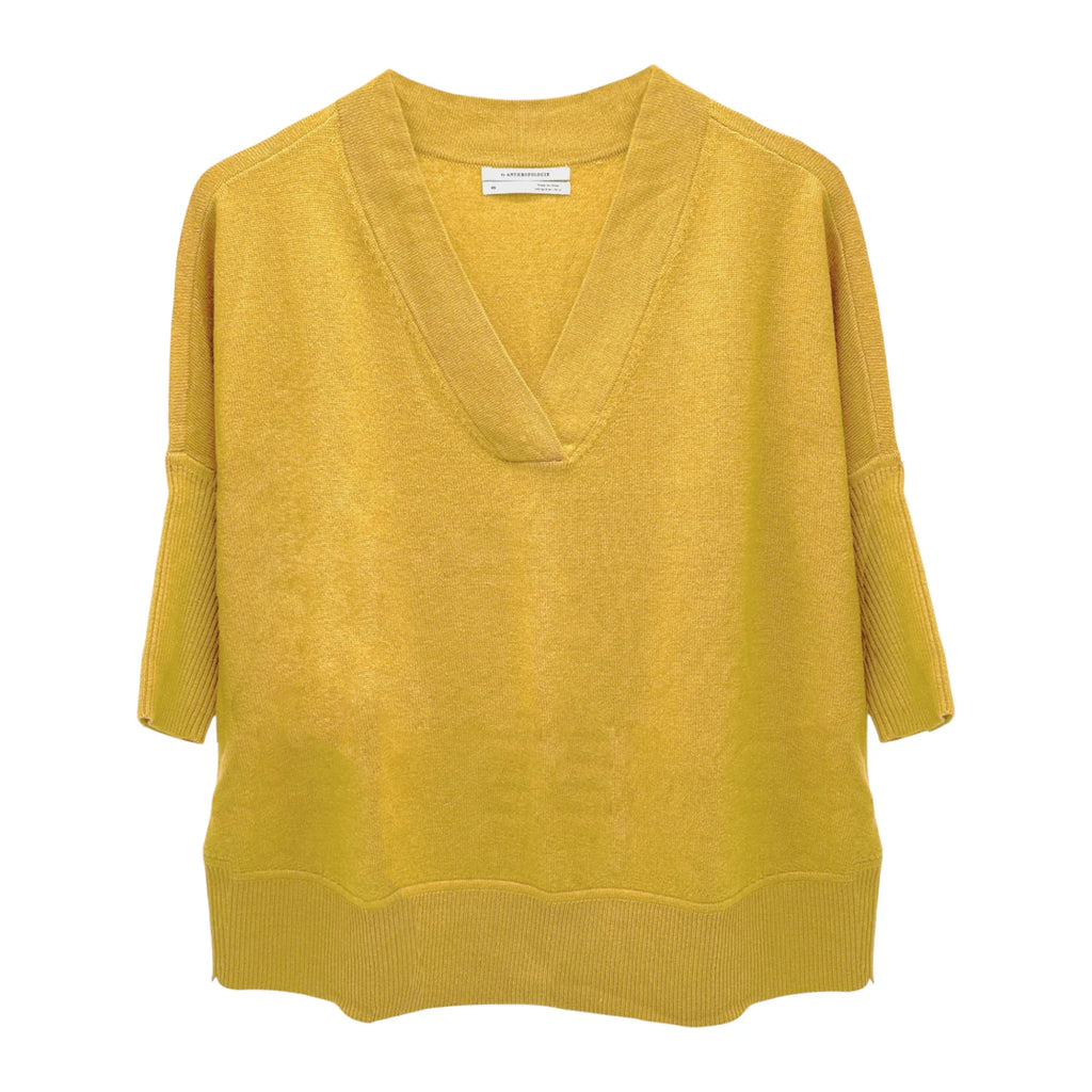 ANTHROPOLOGIE Araminta Pullover Sweater in Mustard Yellow XS - flyKAMP