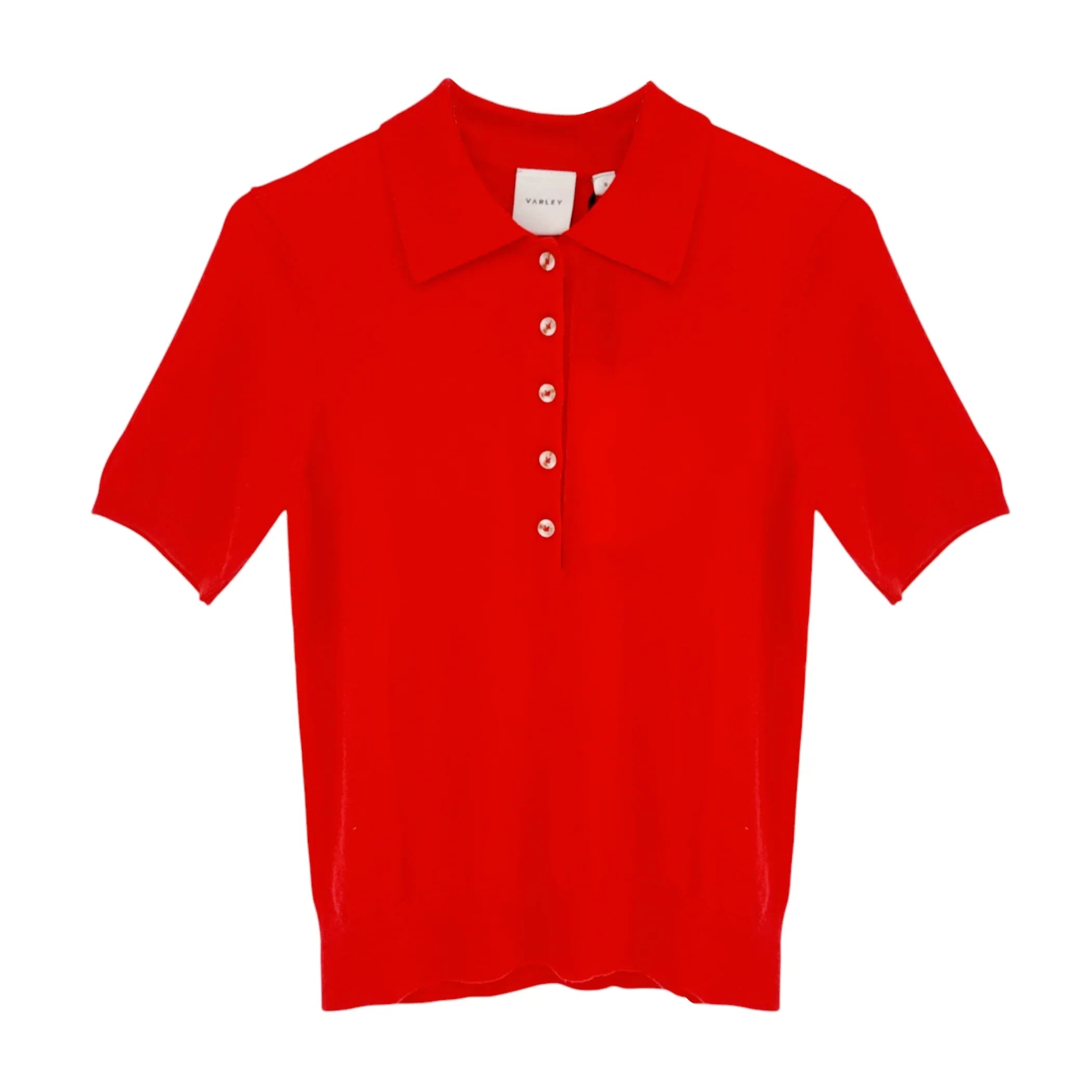 VARLEY Toni Polo Knit Tee in Poinsettia S - flyKAMP