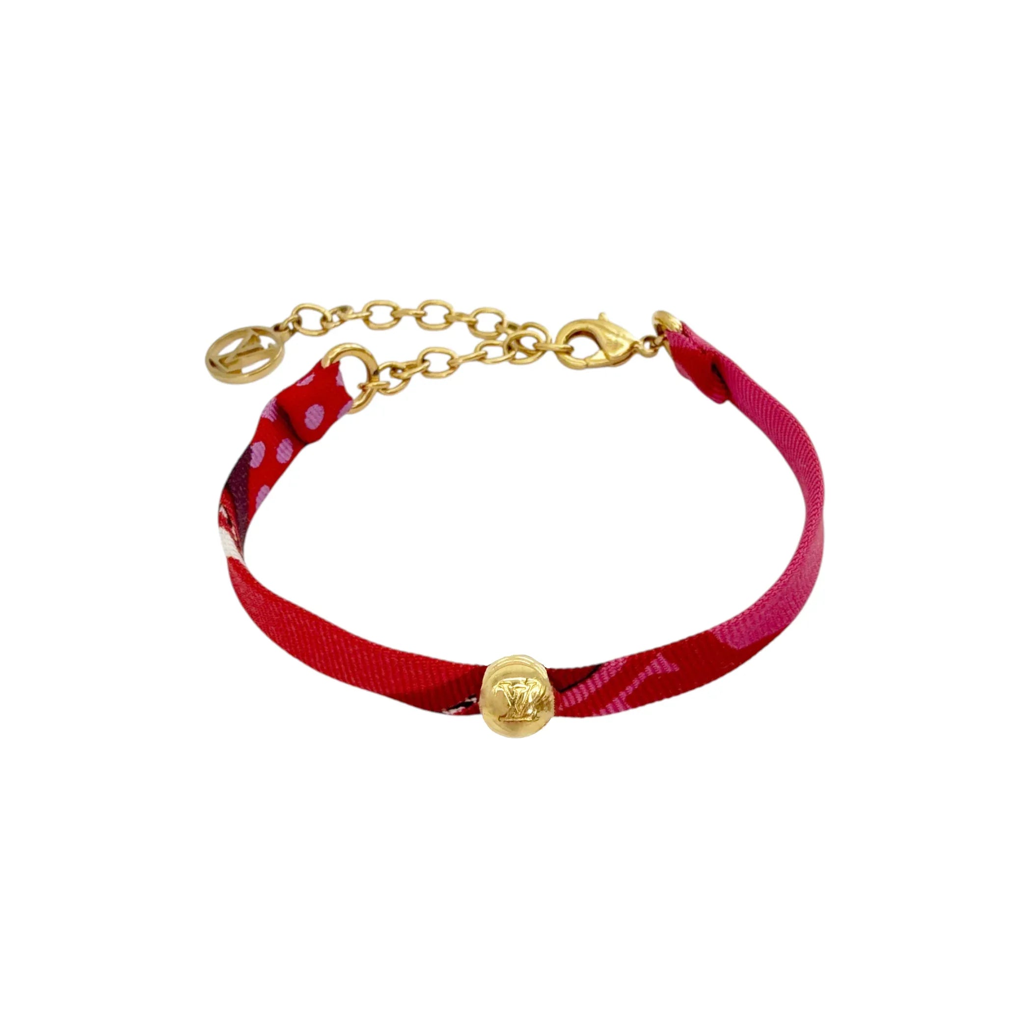 LOUIS VUITTON Silk Be Mindful Bracelet in Red & Pink - flyKAMP