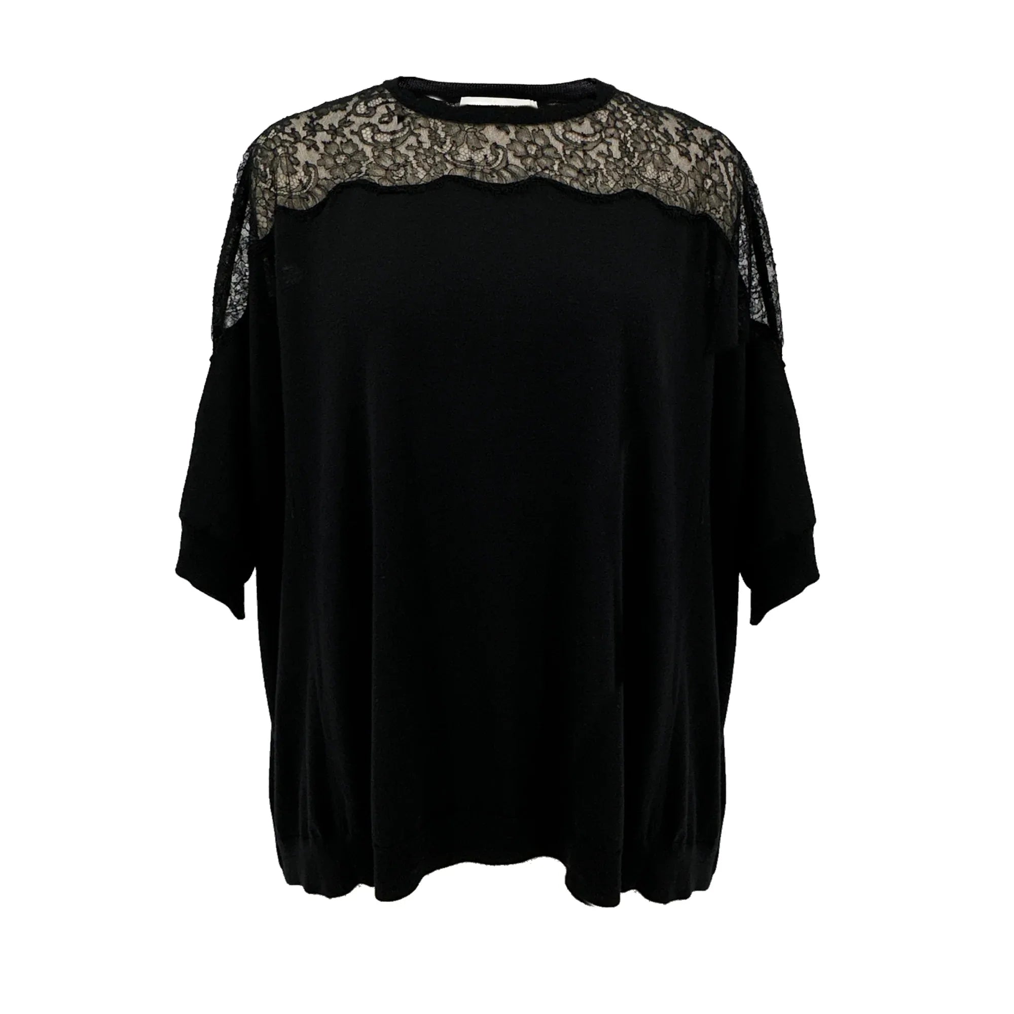VALENTINO GARAVANI Lace Panel Detail Sweater S - flyKAMP