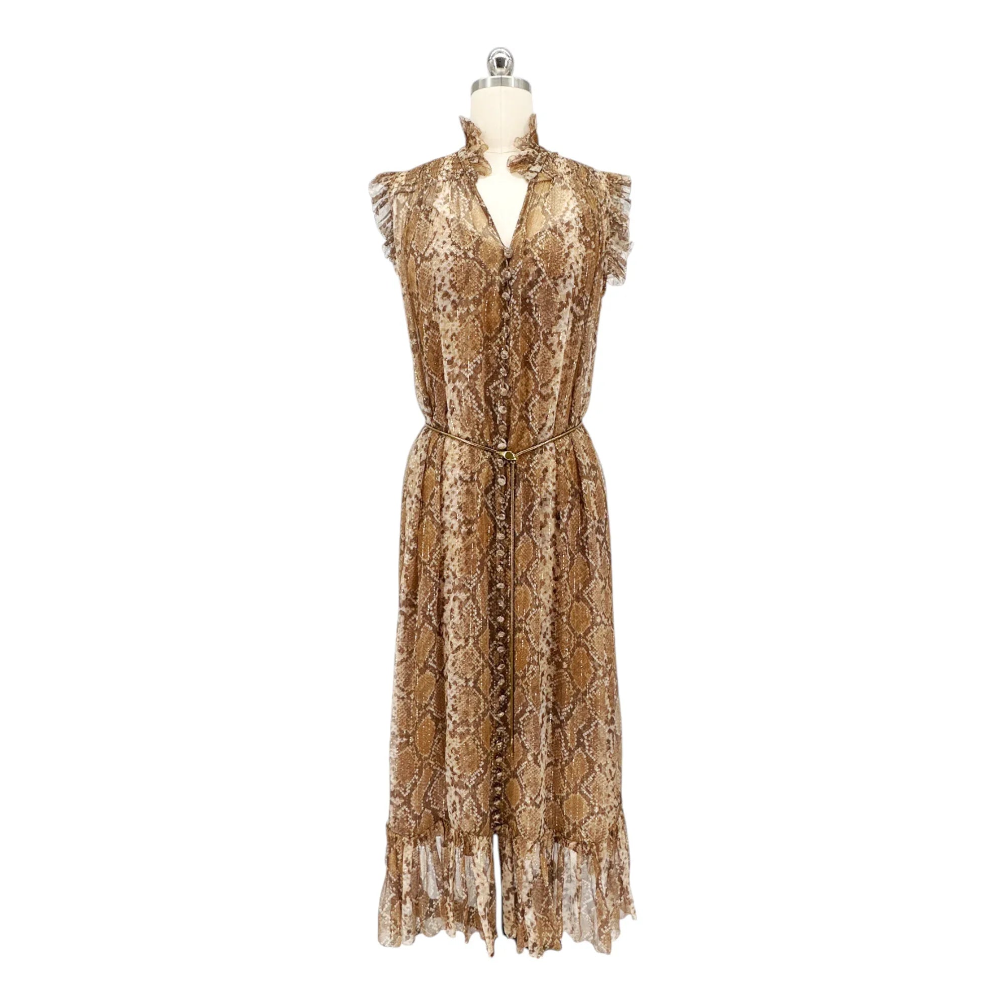 ZIMMERMANN Snake Print Midi Dress 0 - flyKAMP