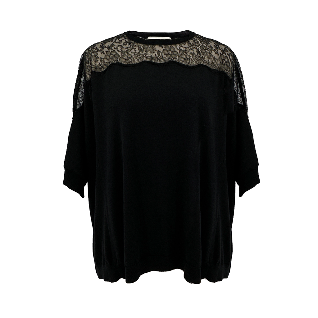 VALENTINO GARAVANI Lace Panel Detail Sweater S Valentino Garavani