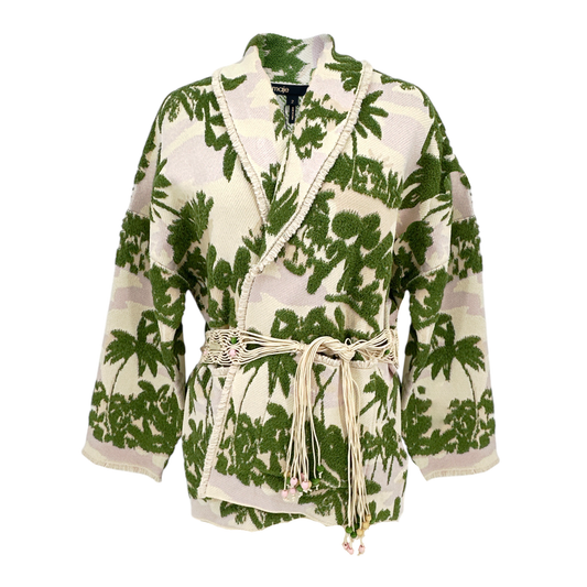 MAJE Aloha Beige Belted Cardigan Jacket 2|M