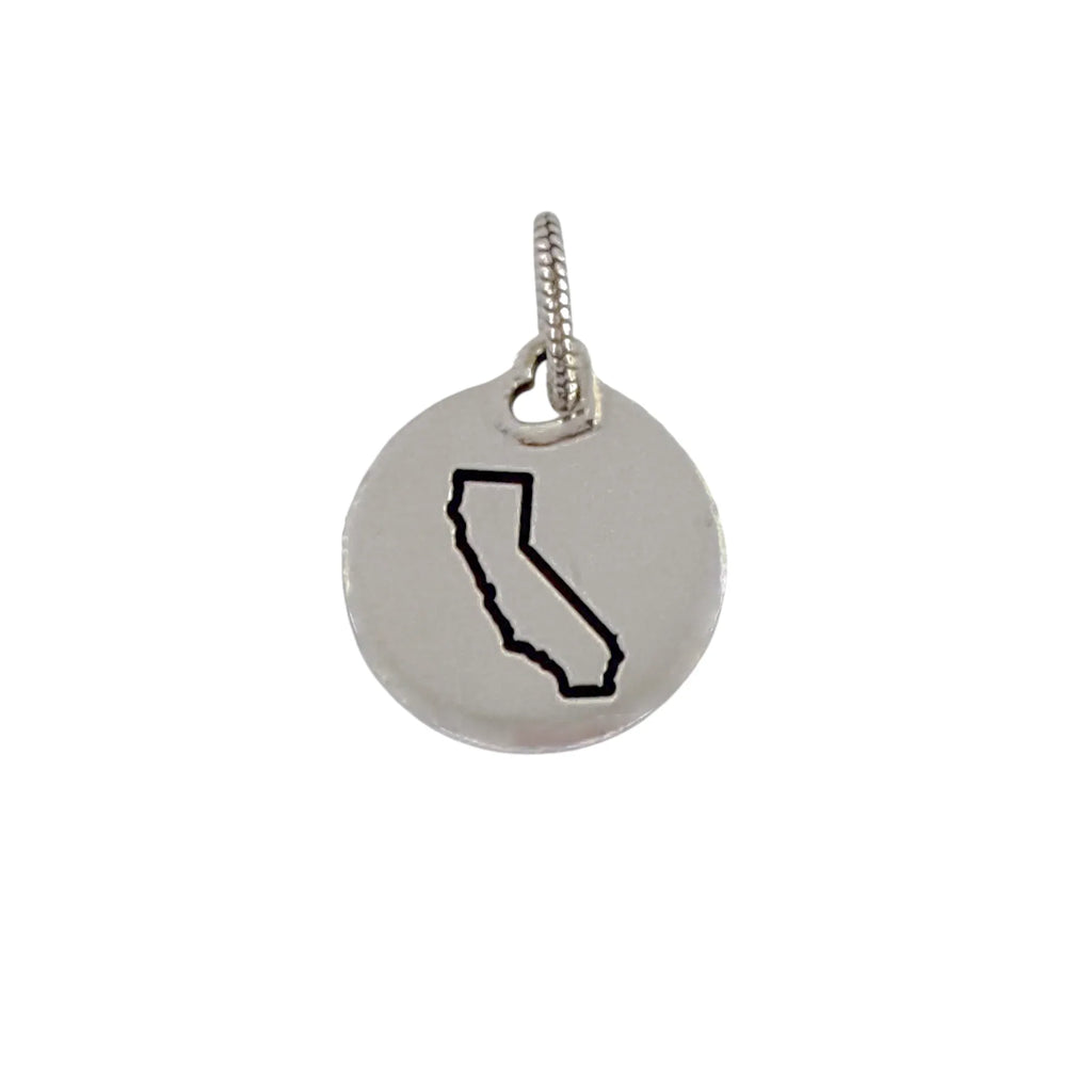 PANDORA California State Round Dangle Pendant Charm in Silver - flyKAMP