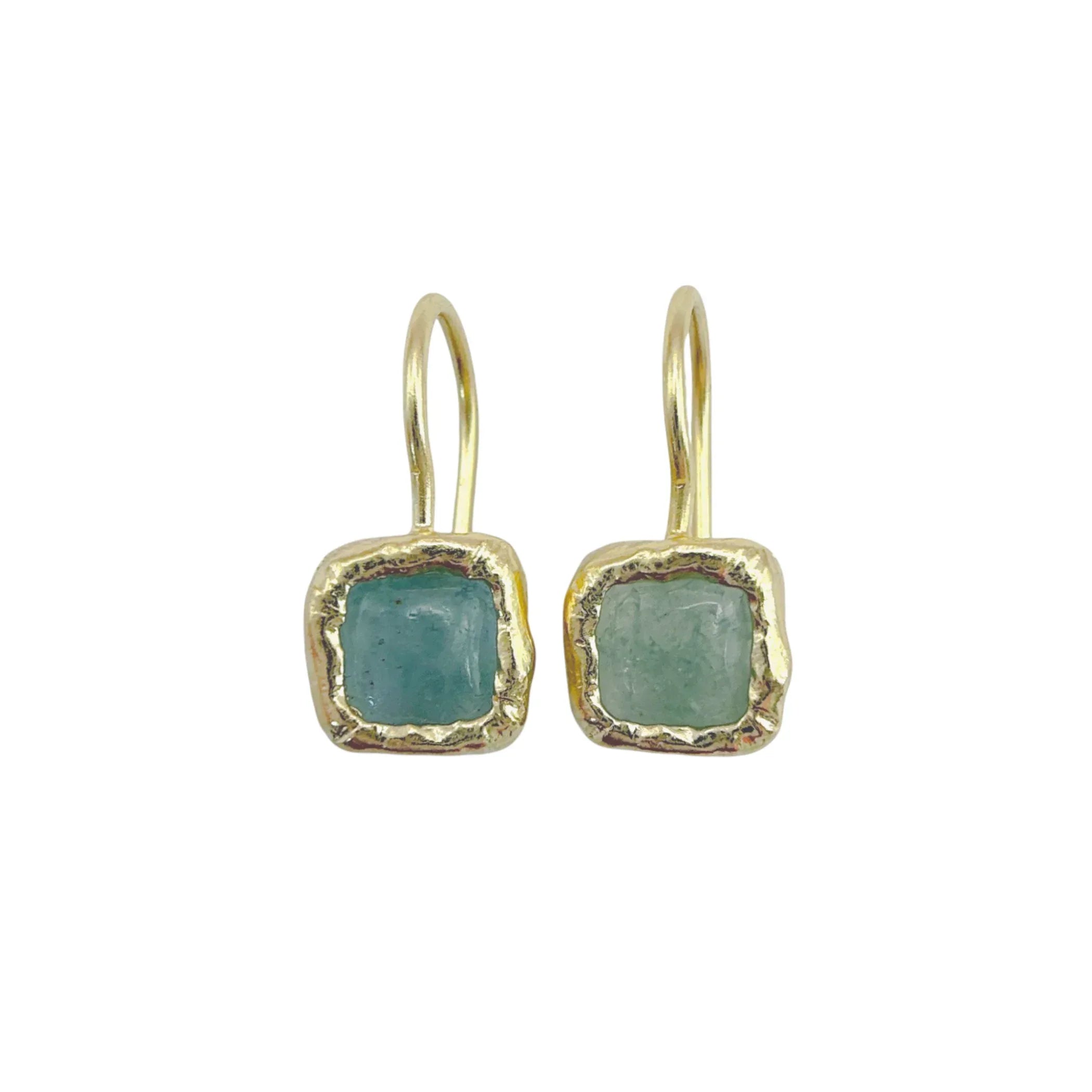 SILPADA Mediterra Natural Aquamarine Petite Drop Earrings in 14K Gold-Plated SS - flyKAMP