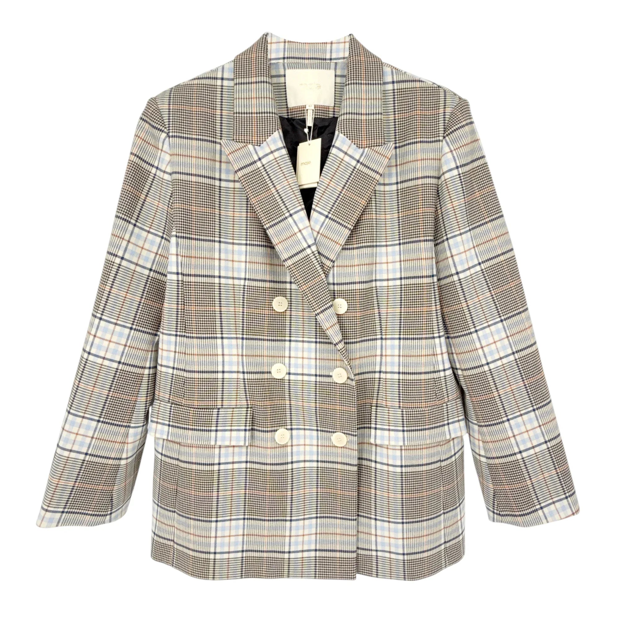 MAJE Vika Plaid Button Blazer FR|EU 42|XL - flyKAMP