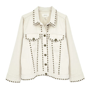 THE GREAT. The Studded Slouchy Jean Jacket.in Natural 1|S
