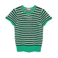 KATE SPADE New York Crochet Short Sleeve Sweater in Gumdrop Green S - flyKAMP