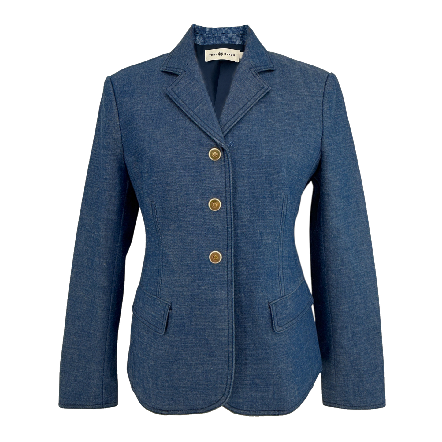TORY BURCH Raw Denim Blazer in Unwashed Rinse 4|S