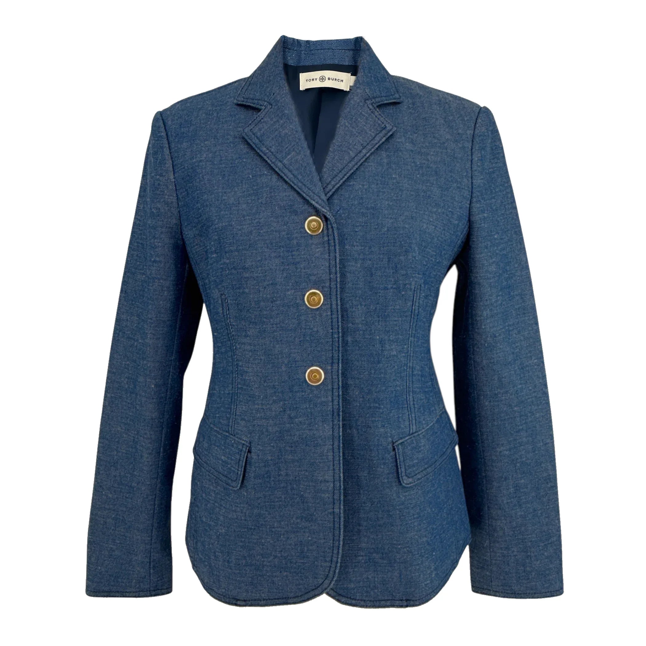 TORY BURCH Raw Denim Blazer in Unwashed Rinse 4|S - flyKAMP
