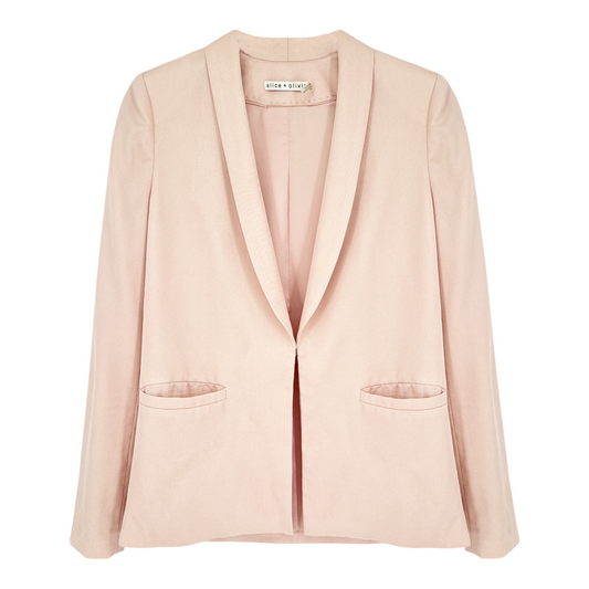 ALICE + OLIVIA Tori Shawl Lapel Blazer in Pale Blush XS