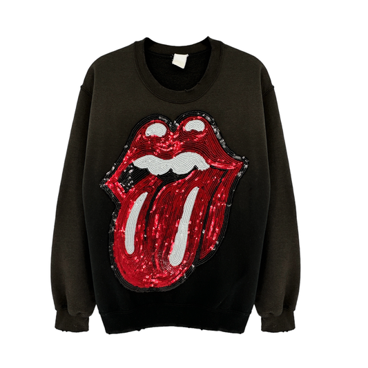 MADEWORN Rolling Stones Sequin Sweatshirt S