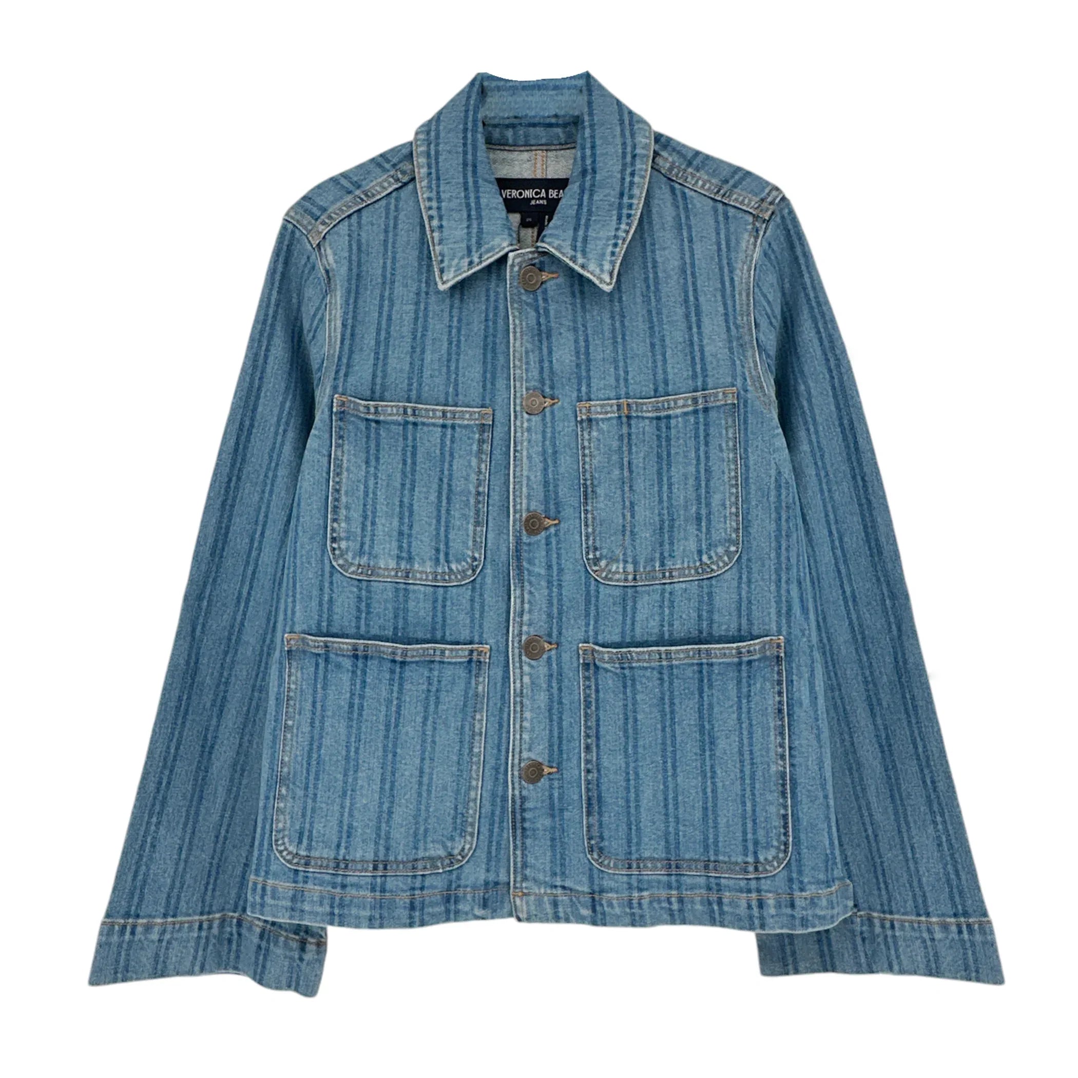 VERONICA BEARD Dahl Striped Denim Jacket XS - flyKAMP