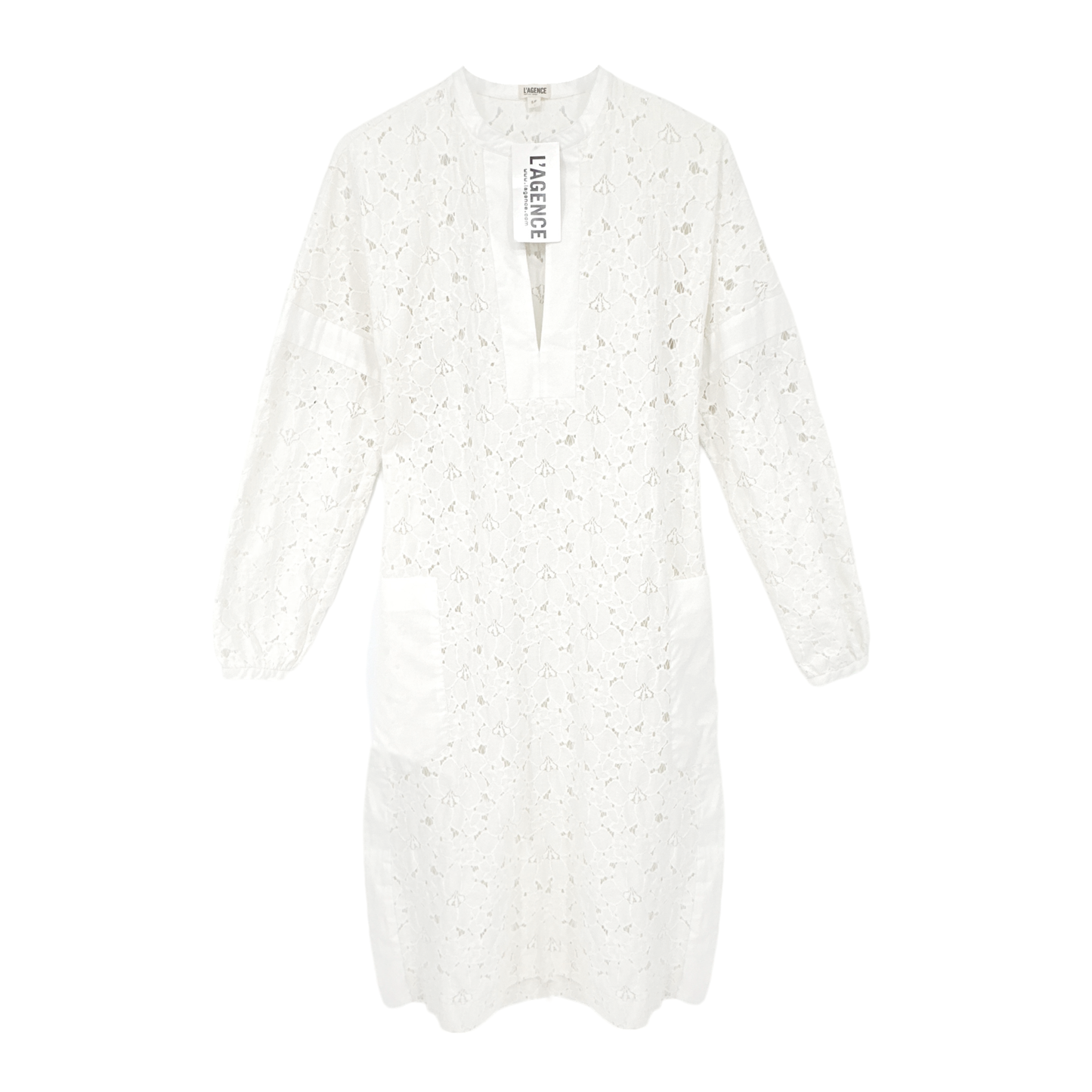 L'AGENCE Floral Lace Caftan Cover-up Dress One Size