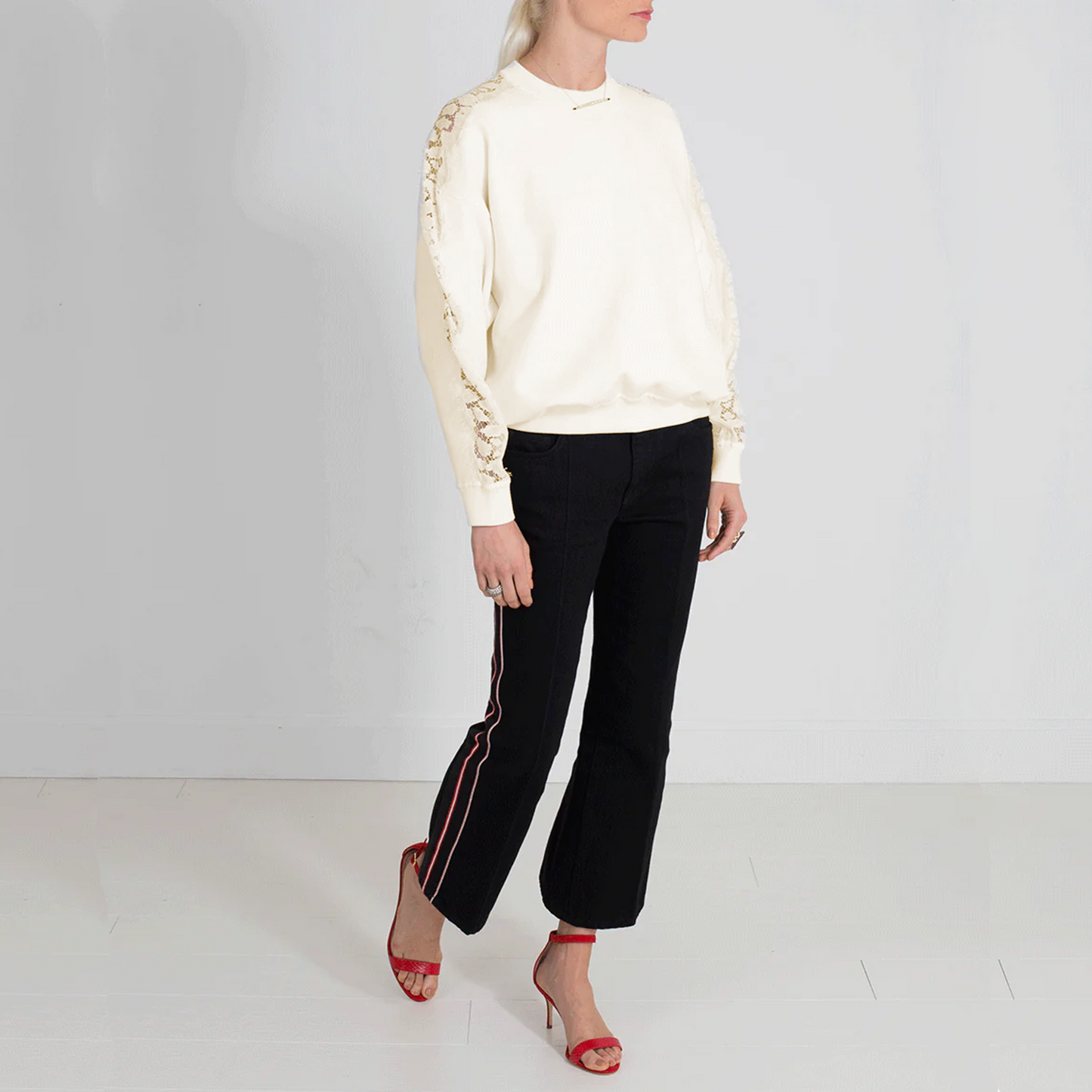 GIVENCHY Lace Insert Sweatshirt S