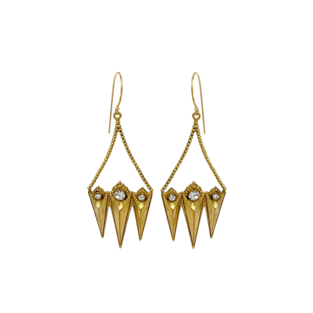 VIRGINS SAINTS & ANGELS VSA Electra Rays Hook Earrings in Gold - flyKAMP