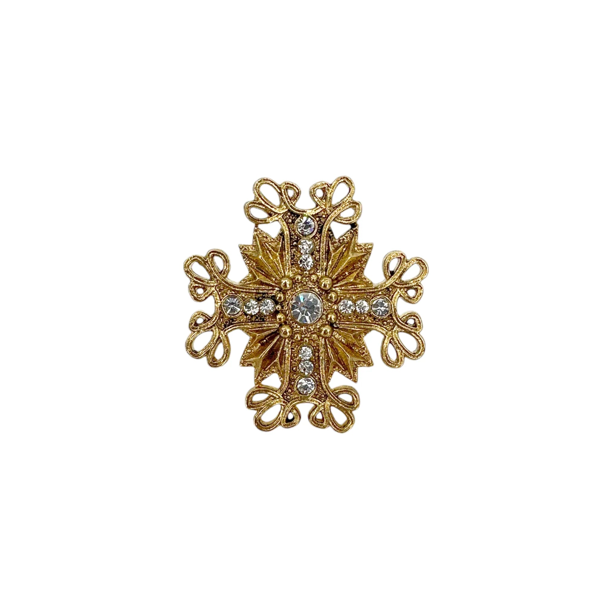 VIRGINS SAINTS & ANGELS VSA Electra Cross Ring in Gold Size 6 - flyKAMP