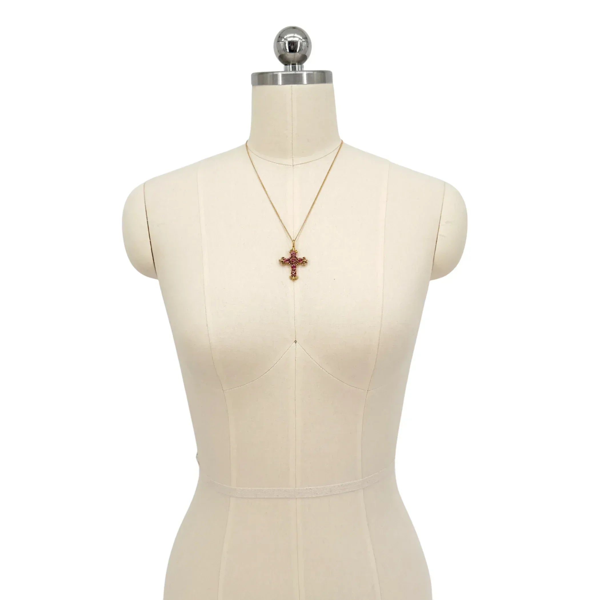 VIRGINS SAINTS & ANGELS VSA Addie Charm Necklace Gold & Pink - flyKAMP