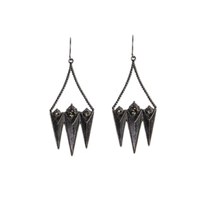 VIRGINS SAINTS & ANGELS VSA Electra Rays Hook Earrings in Gunmetal