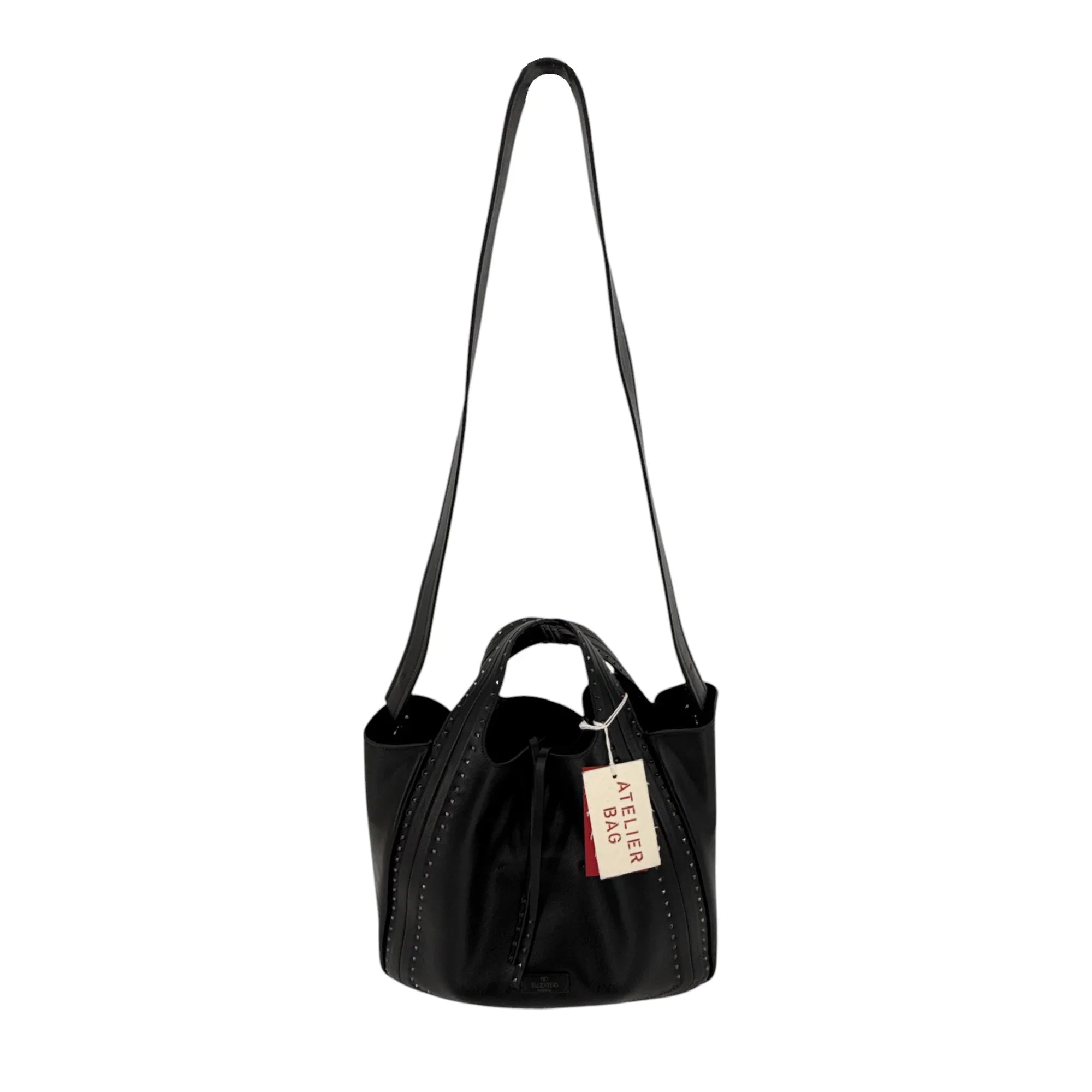 VALENTINO GARAVANI Small Atelier Bag 01 Metal Stitch Edition Tote Bag In Black - flyKAMP