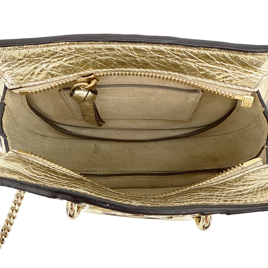 CHLOE Pixie Mini Convertible Belt Bag Metallic Gold - flyKAMP