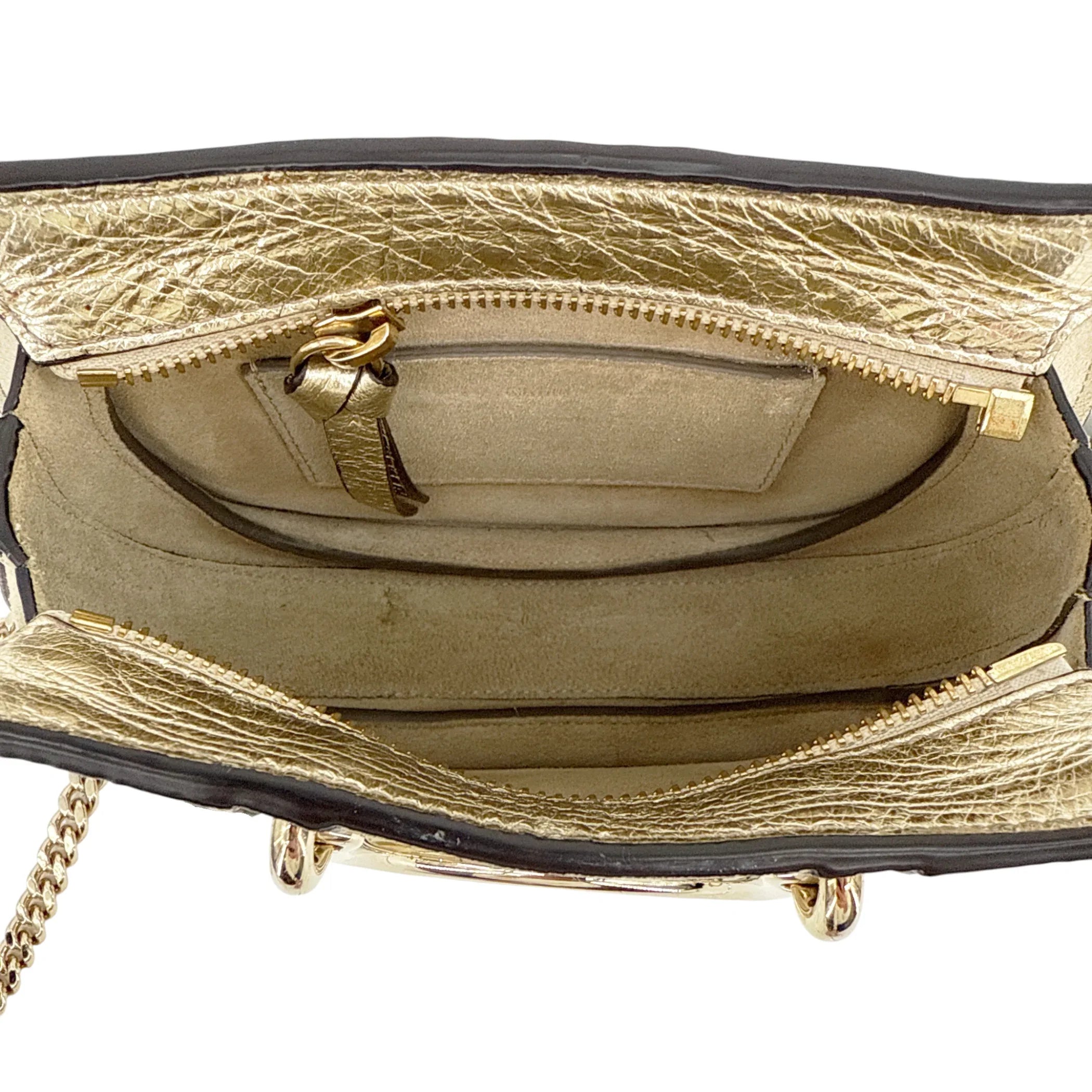 CHLOE Pixie Mini Convertible Belt Bag Metallic Gold - flyKAMP