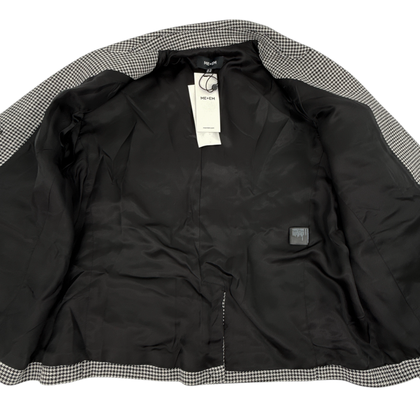 ME+EM Bracelet Sleeve Houndstooth Crop Jacket 8|M