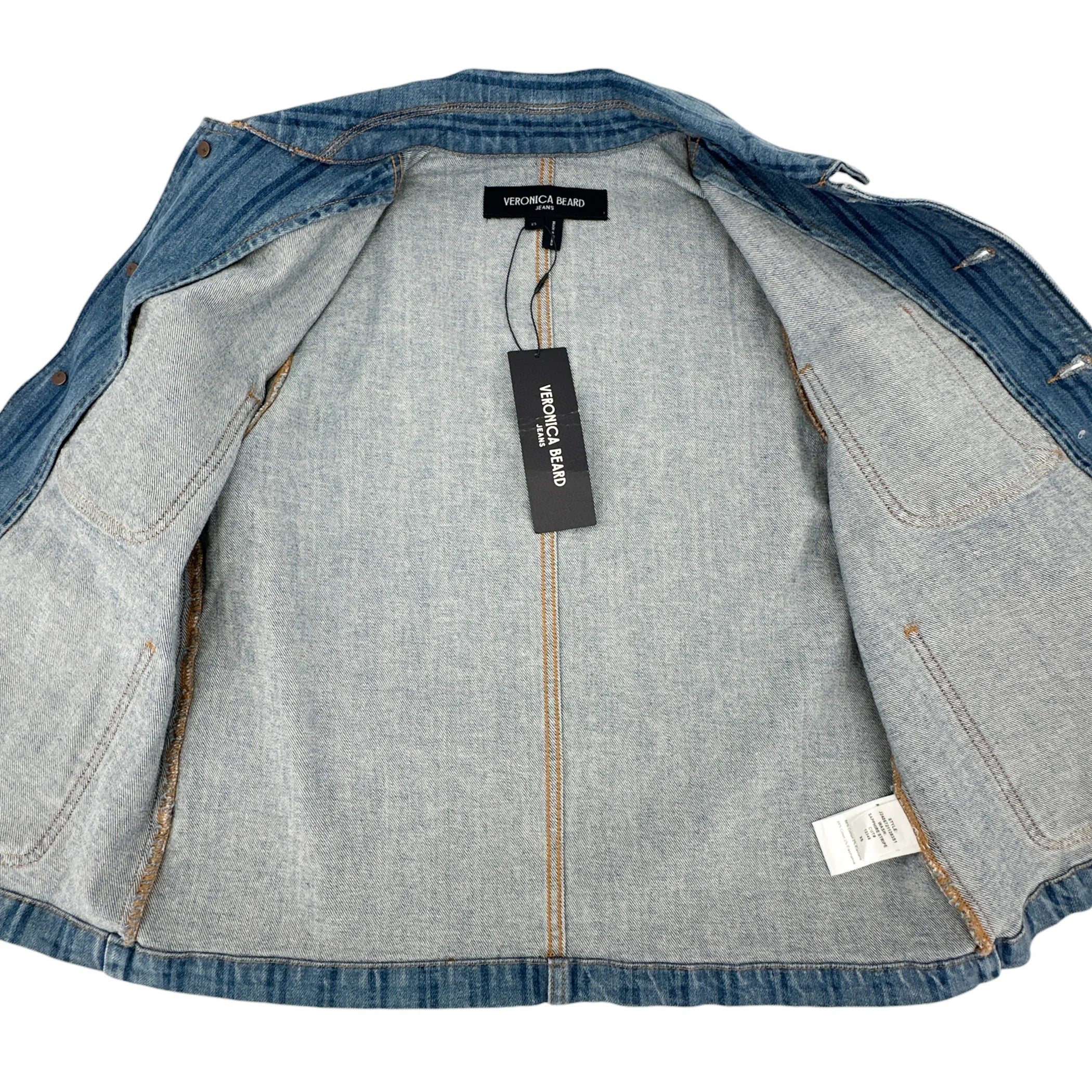 VERONICA BEARD Dahl Striped Denim Jacket XS - flyKAMP